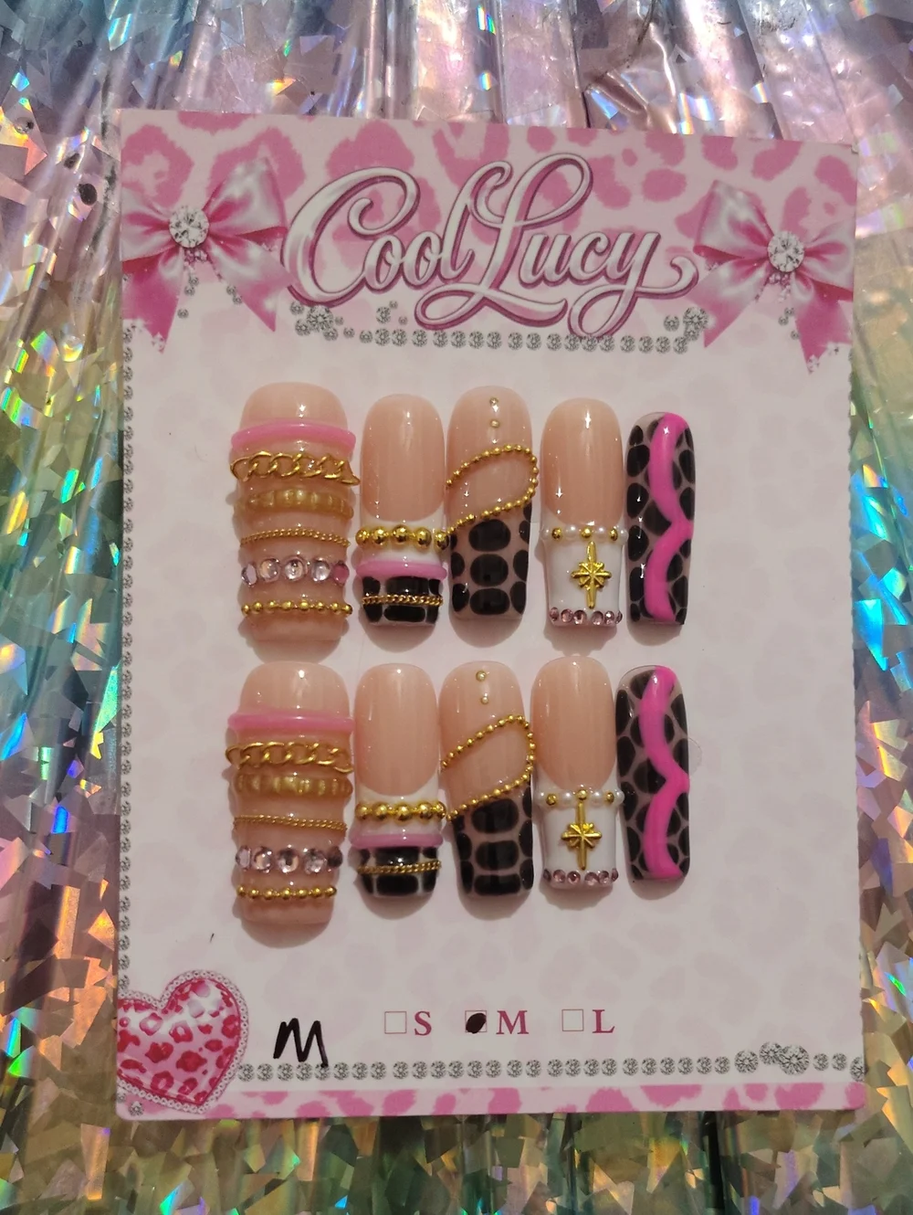 Pink & Nude Leopard Accent Press-On Nail Set